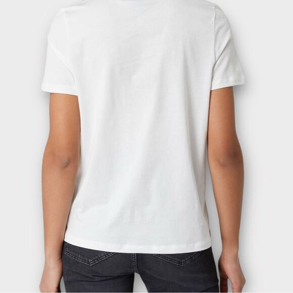 Vero Moda Embellished Graphic Pug Tee in White Women’s Size M - Picture 2 of 8
